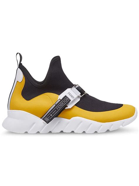 fendi sneakers with buckle|Fendi sneakers black and yellow.